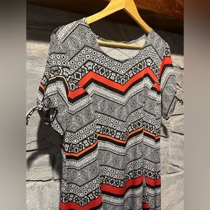 Notations summer dress with split-tie sleeves, medium